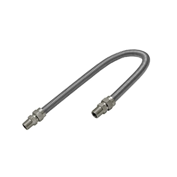 Flextron Gas Line Hose 5/8'' O.D. x 36'' Length with 1/2" MIP Fittings, Stainless Steel Flexible Connector FTGC-SS12-36A - main